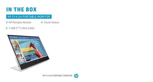 HP E-Series E14 G4 computer monitor (14") Full HD LED White