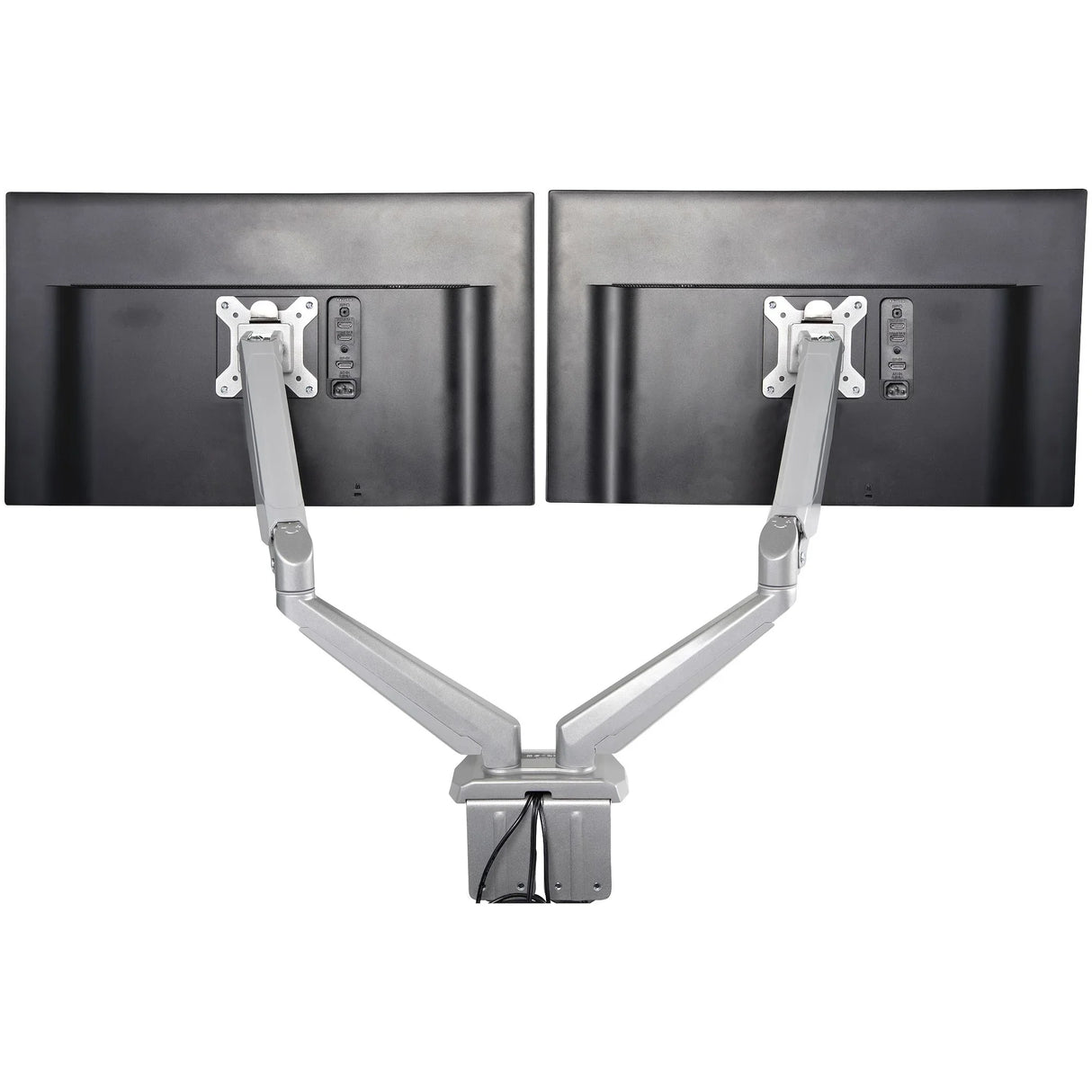 STARTECH Desk Mount Dual Monitor Arm with USB & Audio - Desk Clamp VESA Mount for up to 32" Displays - 2x USB | 2x 3.5mm audio - Ergonomic Full Motion Dual Monitor Arm - Silver (ARMSLIMDUOS) (ARMSLIMDUOS)