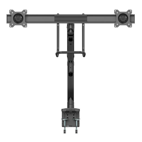 STARTECH Desk Mount Dual Monitor Arm - Ergonomic Dual Monitor VESA Mount 32" (17.6lb) Displays - Crossbar Handle for Synchronized Full Motion - Height Adjustable - C-Clamp|Grommet (ARMSLMBARDUO) (ARMSLMBARDUO)