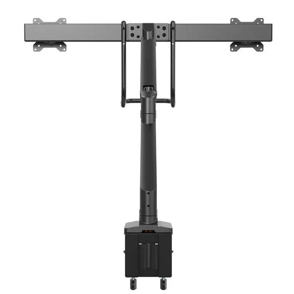STARTECH Desk Mount Dual Monitor Arm - Ergonomic Dual Monitor VESA Mount 32" (17.6lb) Displays - Crossbar Handle for Synchronized Full Motion - Height Adjustable - C-Clamp|Grommet (ARMSLMBARDUO) (ARMSLMBARDUO)