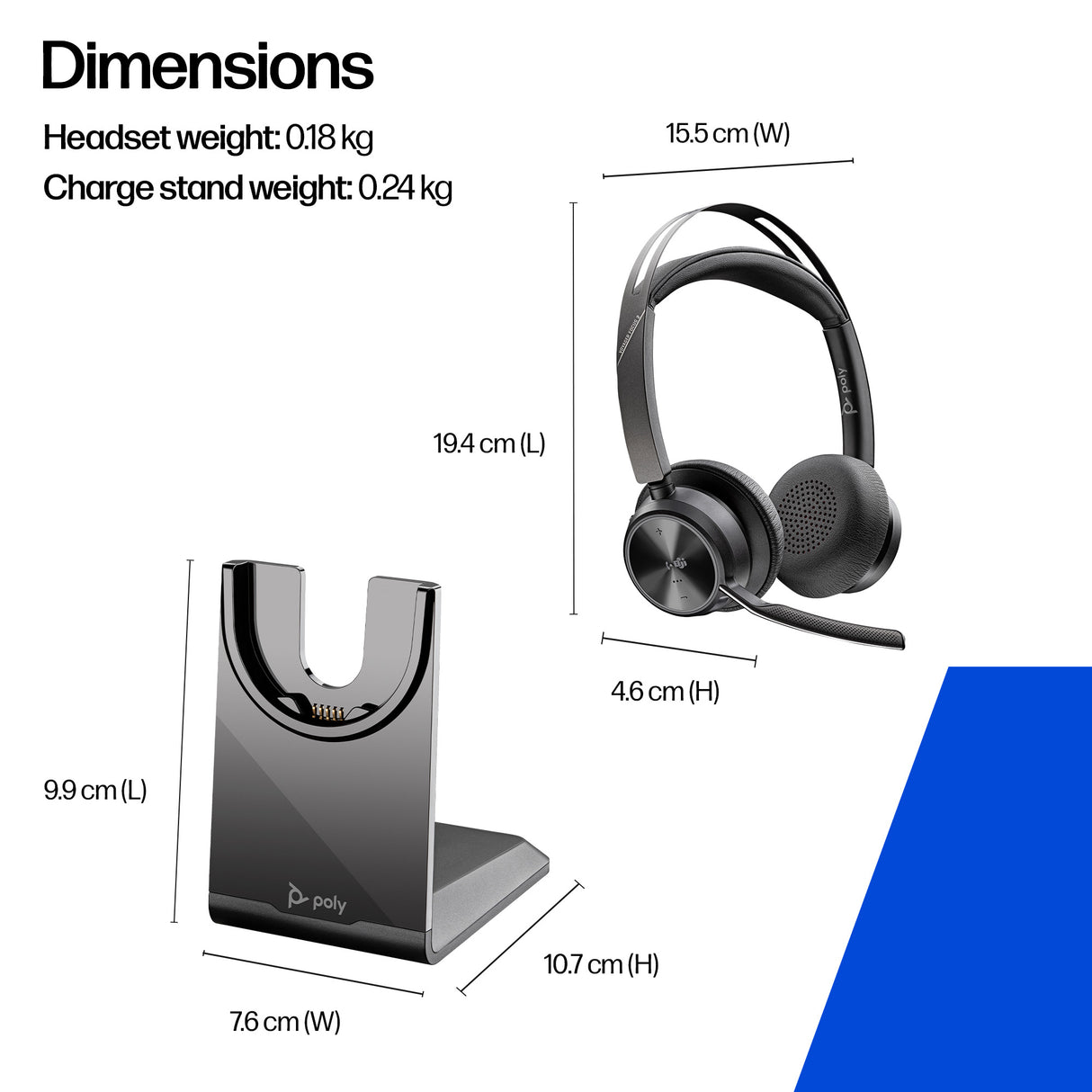 HP POLY VOYAGER FOCUS 2-M – USB-C / Stereo / Office – Over-Ear Headset