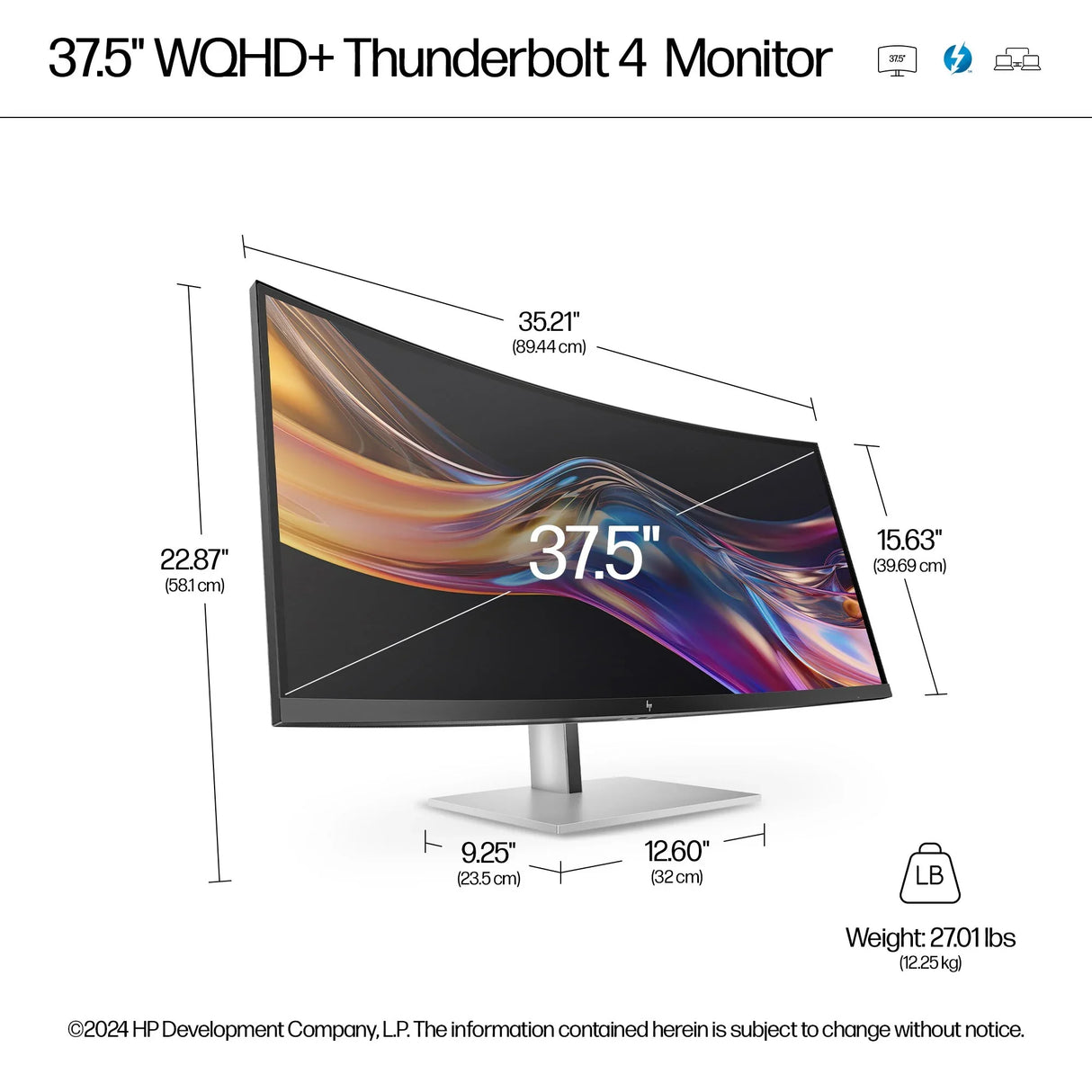 HP 738PU Monitor – 37.5" / WQHD+ / IPS / 60Hz – Business Monitor