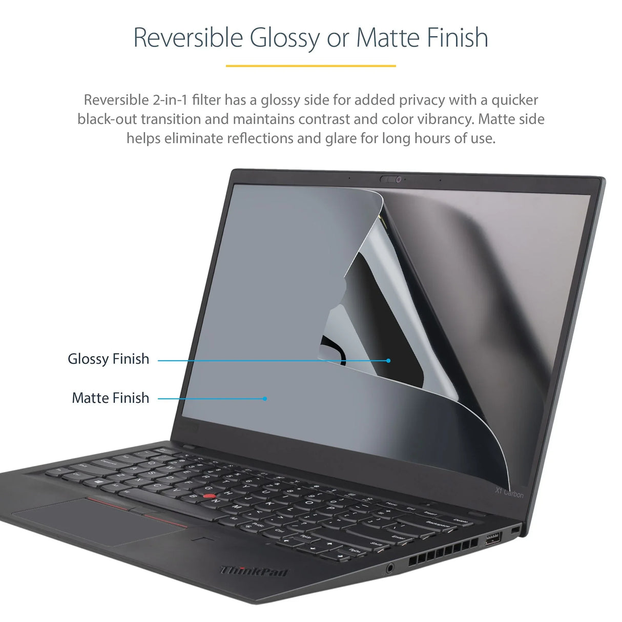 STARTECH 173L-PRIVACY-SCREEN – 17.3" / 2-Way Privacy – Laptop Privacy Filter – Frameless – Anti-Glare & Blue Light Reduction