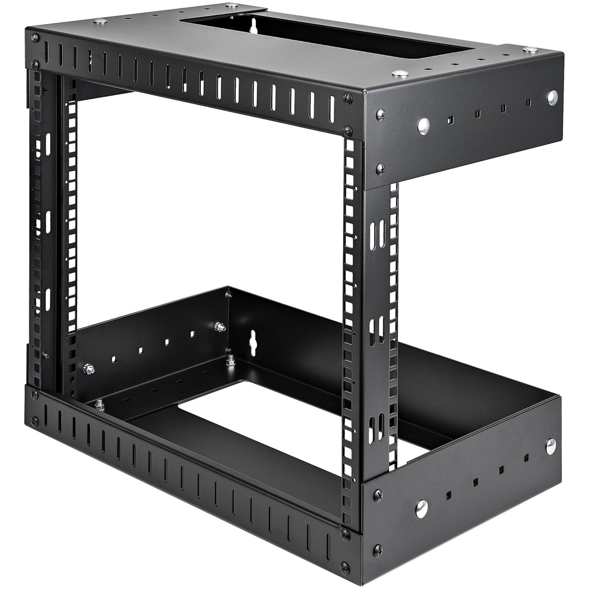 STARTECH 8U 19" Wall Mount Network Rack - Adjustable Depth 12-20" 2 Post Open Frame Server Room Rack for AV|Data| IT Communication|Computer Equipment|Switch w|Cage Nuts & Screws (RK812WALLOA) (RK812WALLOA)