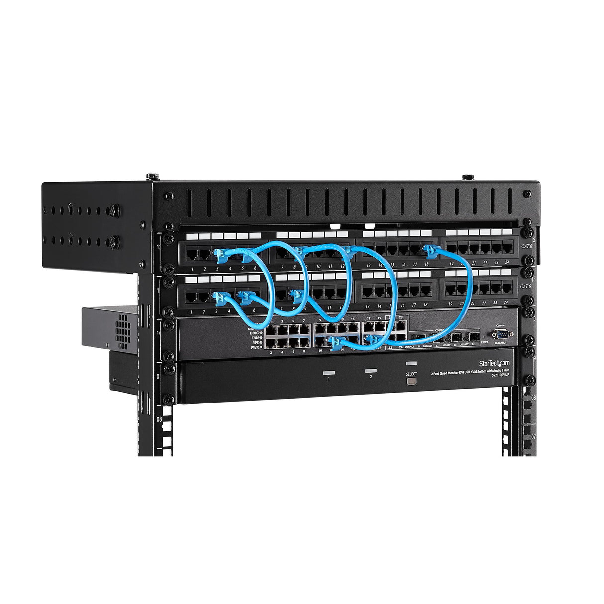 STARTECH 8U 19" Wall Mount Network Rack - Adjustable Depth 12-20" 2 Post Open Frame Server Room Rack for AV|Data| IT Communication|Computer Equipment|Switch w|Cage Nuts & Screws (RK812WALLOA) (RK812WALLOA)