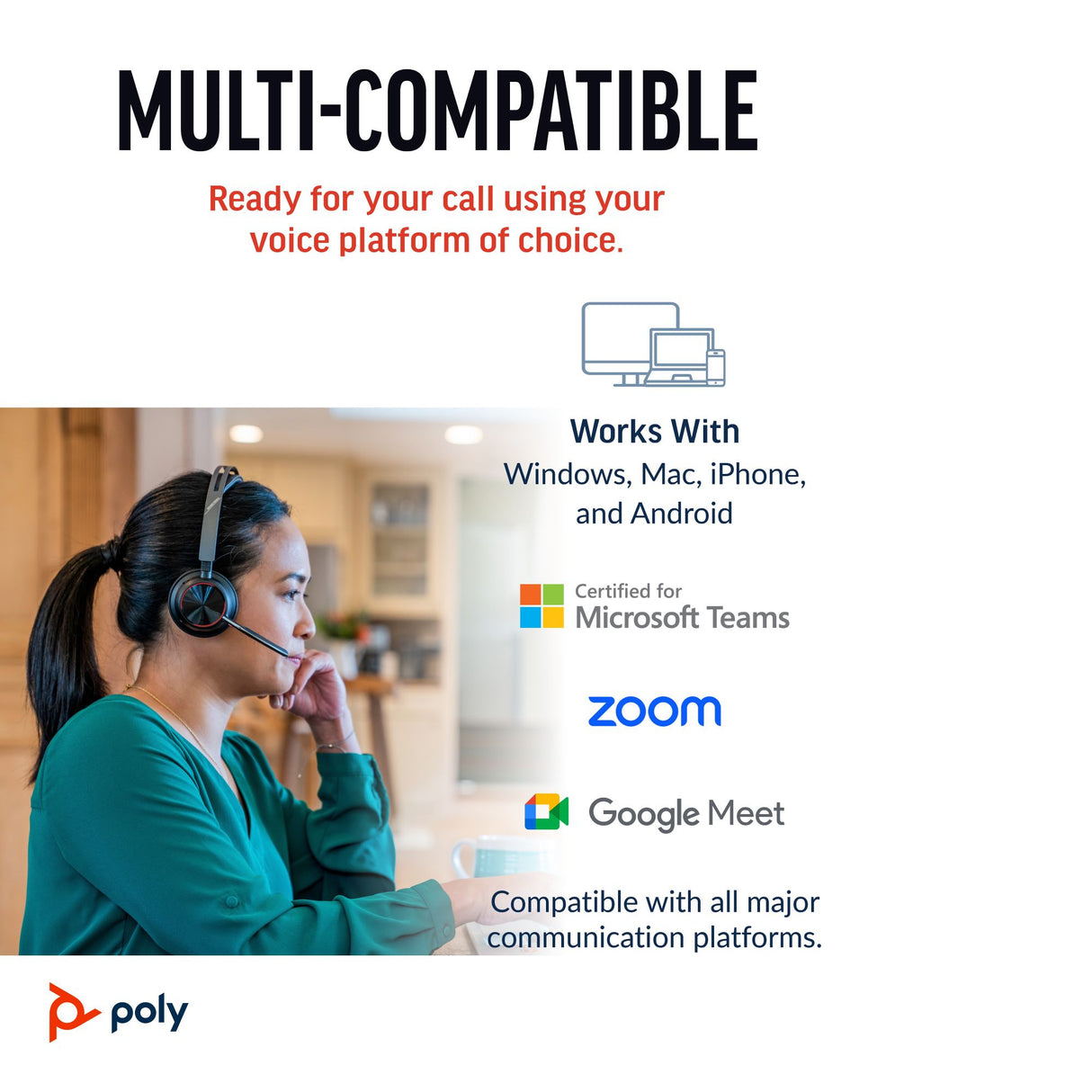 POLY Voyager Focus 2 MS Teams Certified USB-C Headset