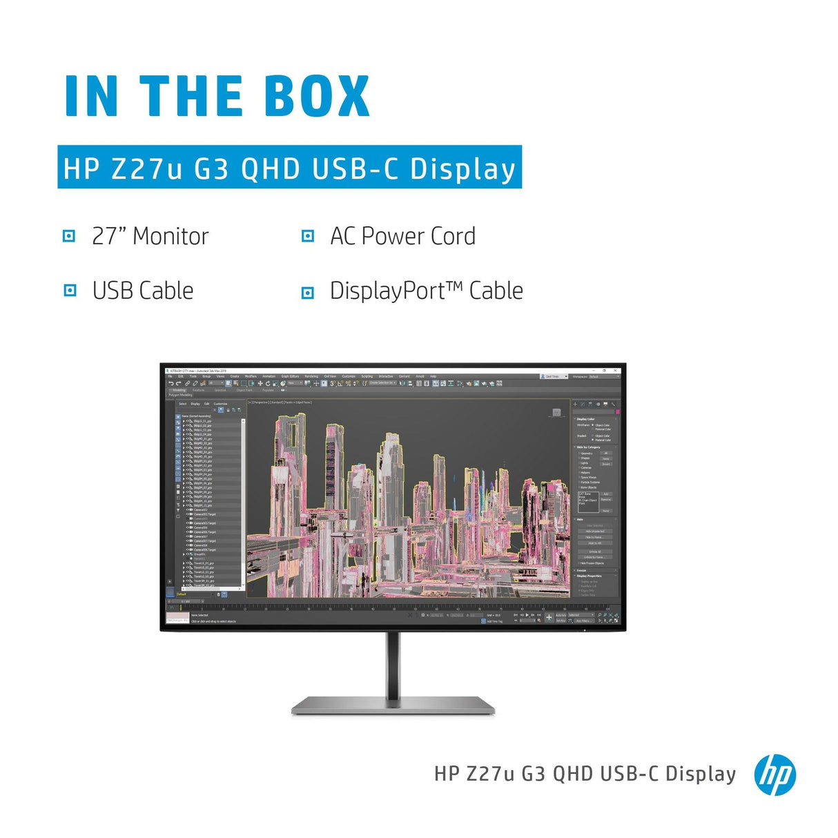 HP Z27u G3 computer monitor (27") 2K Ultra HD LED Black
