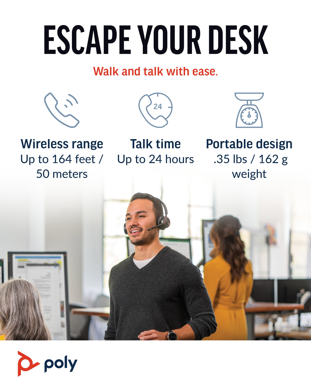 POLY Voyager 4320 UC Stereo USB-A Headset