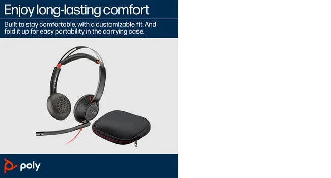 POLY Blackwire 5220 – Wired (USB-A) / Stereo / Office – On-Ear Headset