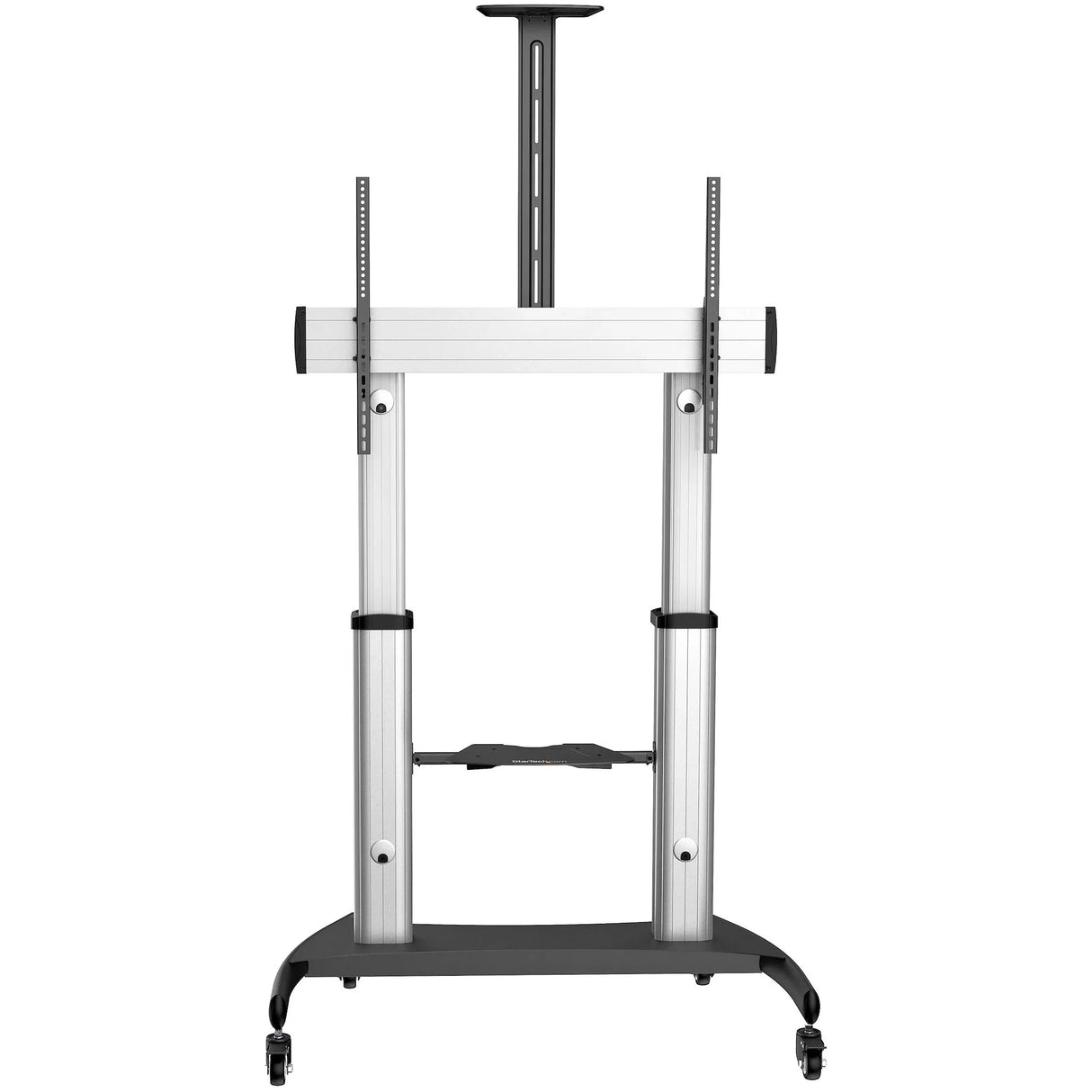 STARTECH Mobile TV Stand - Heavy Duty TV Cart for 60-100" Display (100kg|220lb) - Height Adjustable Rolling Flat Screen Floor Standing on Wheels - Universal Television Mount w|Shelves (STNDMTV100) (STNDMTV100)