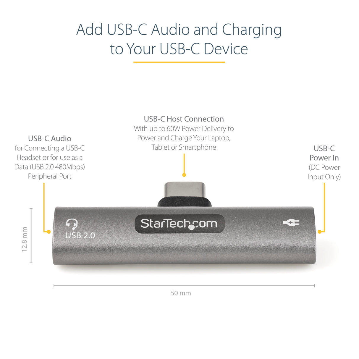 STARTECH USB C Audio & Charge Adapter