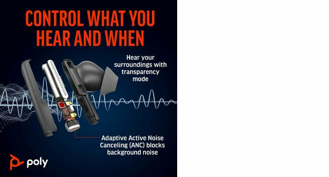 POLY Voyager Free 60 UC True Wireless Earbud Stereo Headset