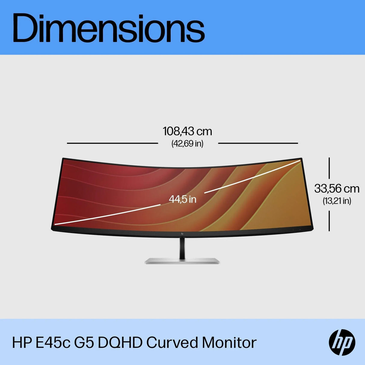 HP E45c Monitor – 44.5" / DQHD / VA / 60Hz – Business Monitor
