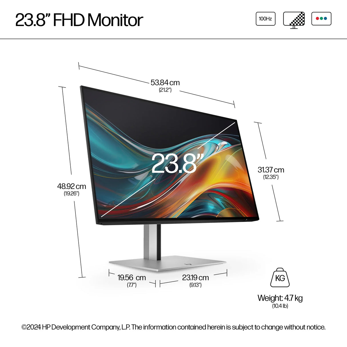 HP 724pf Monitor – 23.8" / Full HD / IPS / 100Hz – Business Monitor