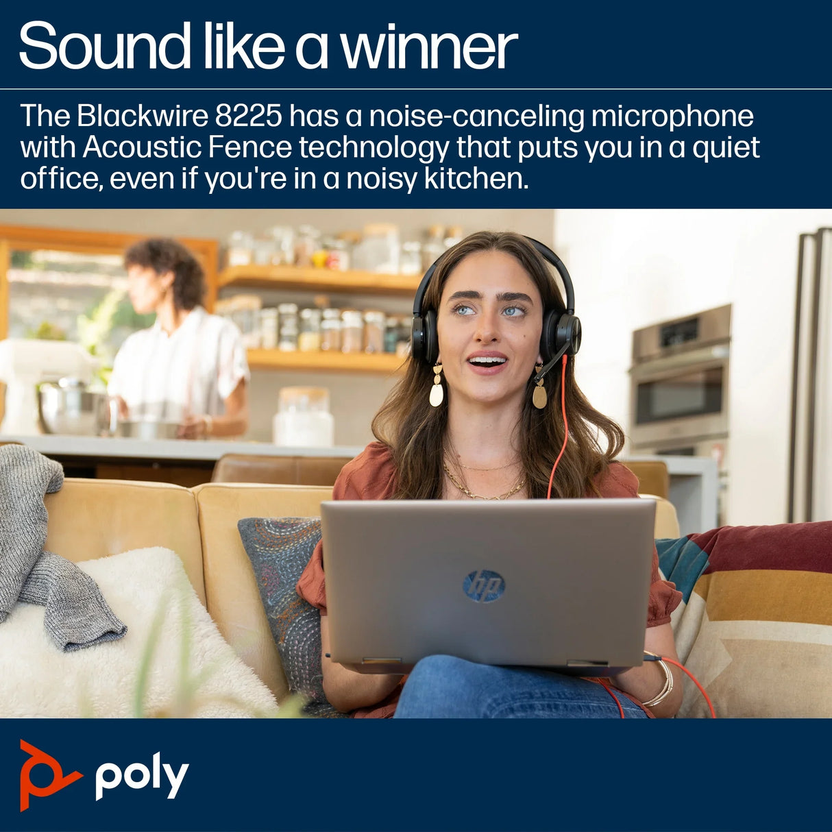 POLY Blackwire 8225 – Wired (USB-A) / Stereo / Office – On-Ear Headset with ANC