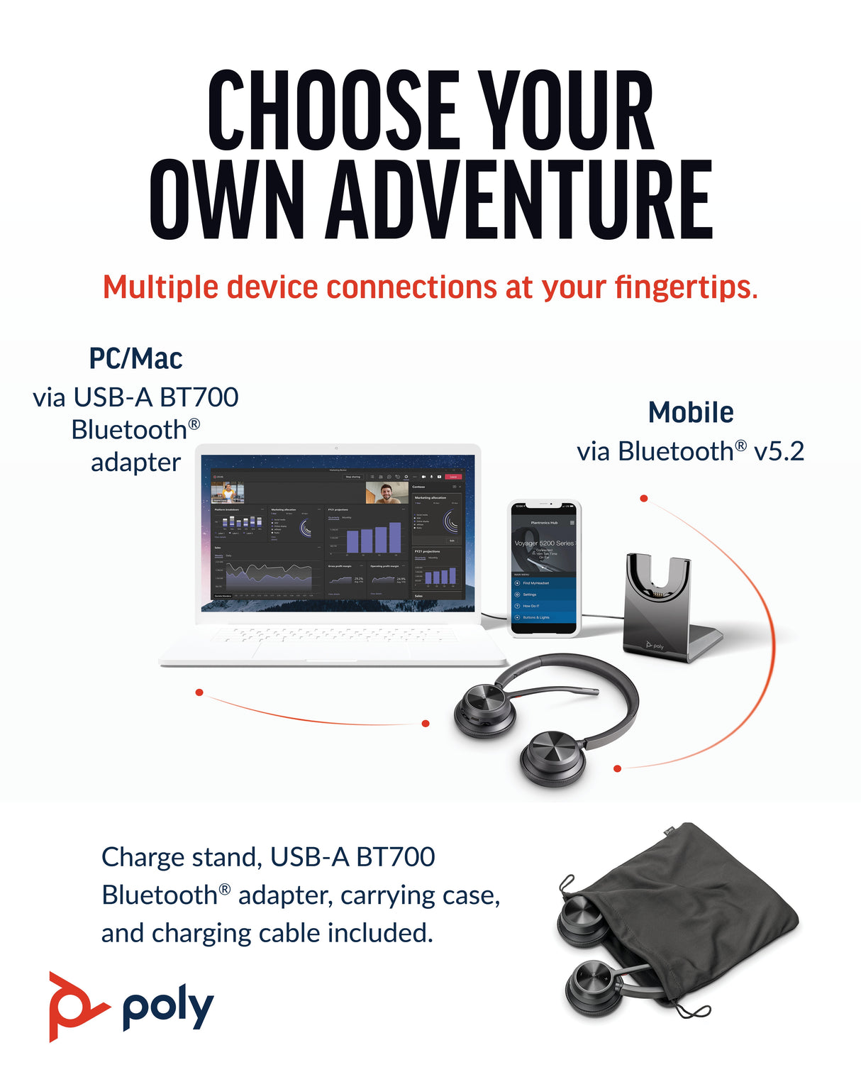 POLY Voyager 4320 UC Stereo USB-A Headset