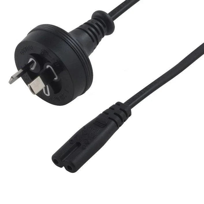 8WARE 2 Pin Core Power Cable 2m AU Plug 240v to IEC C7 figure eight Female Appliance Wall Duty for Notebook AC Adaptor POS OEM ~CBPOW-2C HPL240/8B
