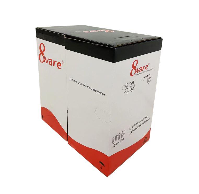 8WARE 350m CAT6A Ethernet LAN Cable Reel Box Blue Bare Copper Twisted Core PVC Jacket >305m