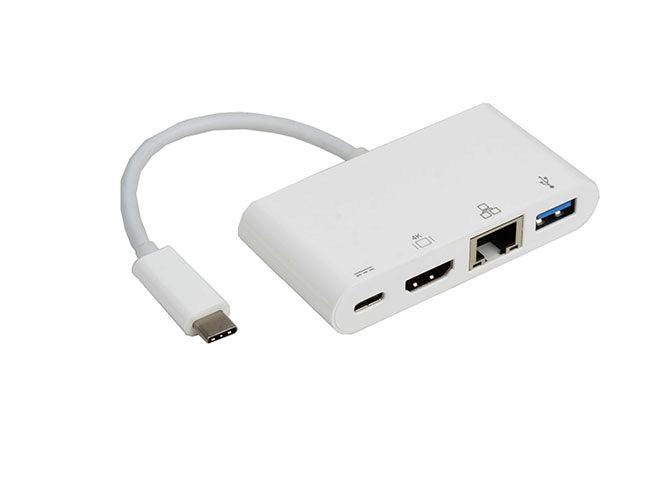 8WARE 4-in-One Dock USB-C to HDMI + USB3.0 + Gigabit LAN Ethernet + 60W PD Charging Port