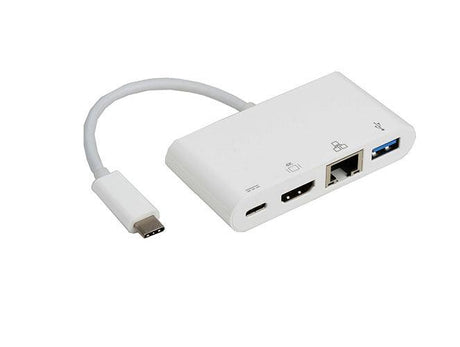 8WARE 4-in-One Dock USB-C to HDMI + USB3.0 + Gigabit LAN Ethernet + 60W PD Charging Port