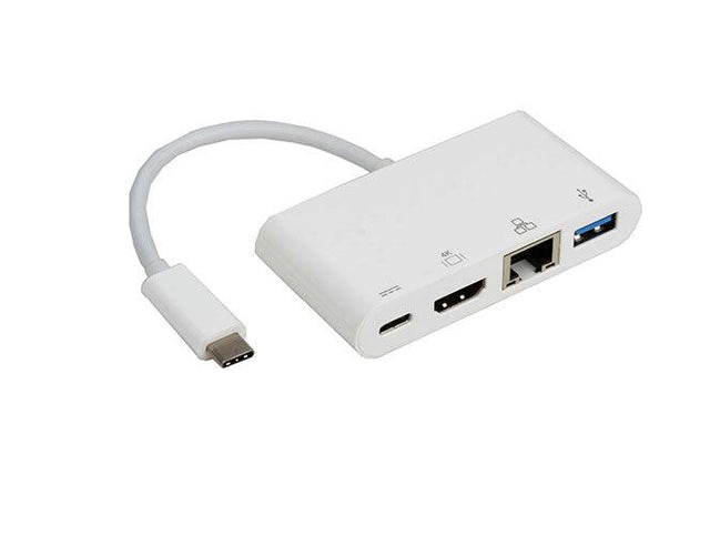 8WARE 4-in-One Dock USB-C to HDMI + USB3.0 + Gigabit LAN Ethernet + 60W PD Charging Port