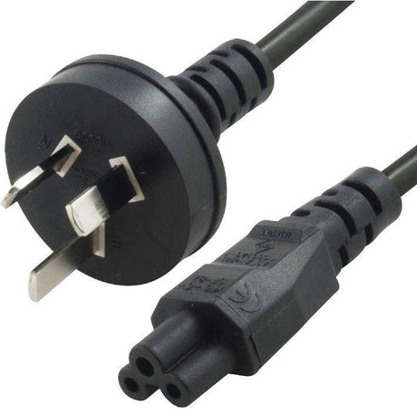 8WARE AU Power Lead Cord Cable 2m 3-Pin AU to ICE 320-C5 Cloverleaf Plug Mickey Type Black Male to Female 240V 7.5A 3 core Notebook/Laptop AC Adapter