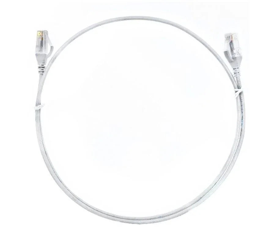 8WARE CAT6 Ultra Thin Slim Cable 0.50m / 50cm - White Color Premium RJ45 Ethernet Network LAN UTP Patch Cord 26AWG for Data