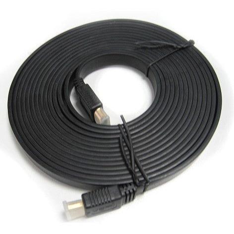 8WARE Flat HDMI Cable 2m - V1.4 19pin M-M Male to Male Gold Plated 3D 1080p Full HD High Speed with Ethernet