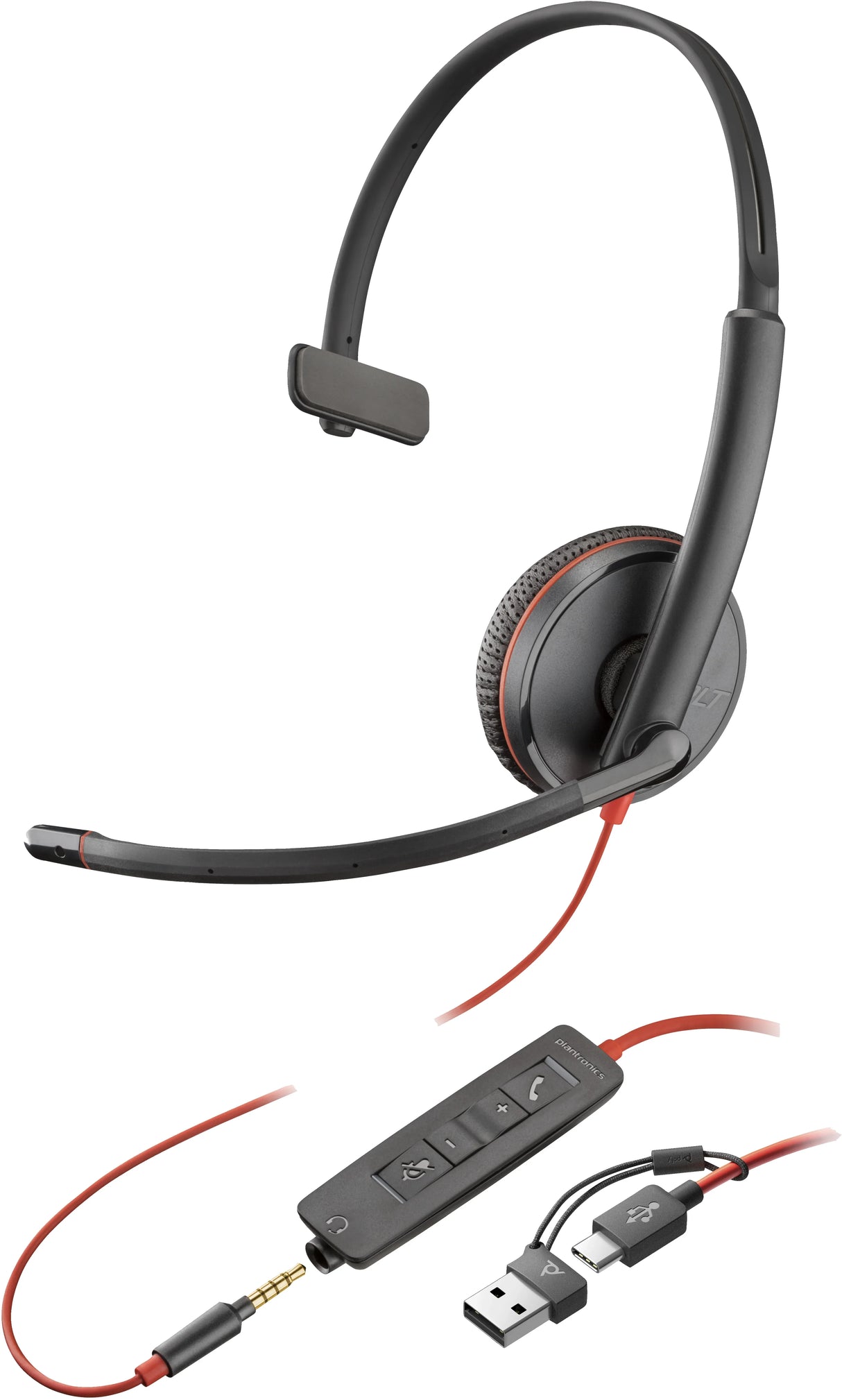 POLY Blackwire 3215 – Wired (3.5mm) / Mono / Office – On-Ear Headset