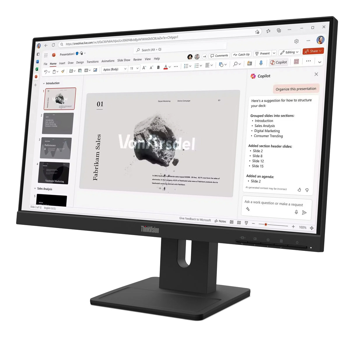 Lenovo E22-40 Monitor – 21.5" / Full HD / IPS / 100Hz – Business Monitor
