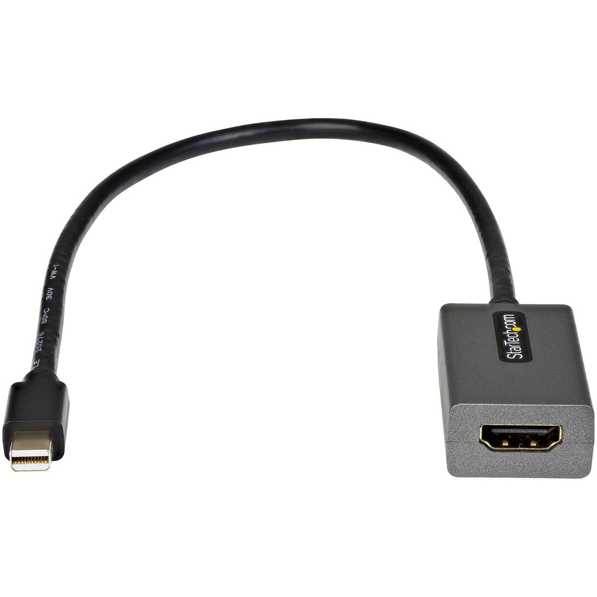 STARTECH Mini DisplayPort to HDMI Adapter - 1080p - mDP 1.2 to HDMI Monitor|Display - Mini DP to HDMI Adapter Dongle Converter - 12" Long Attached Cable - Upgraded Version of MDP2HDMI (MDP2HDEC) (MDP2HDEC)