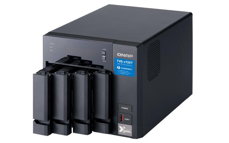 QNAP 4 x 3.5" | Intel Pentium | 4 GB SODIMM DDR4 | 5GB Flash | LCD | 250W | 100-240V | 5.4 kg (TVS-472XT-PT-4G)