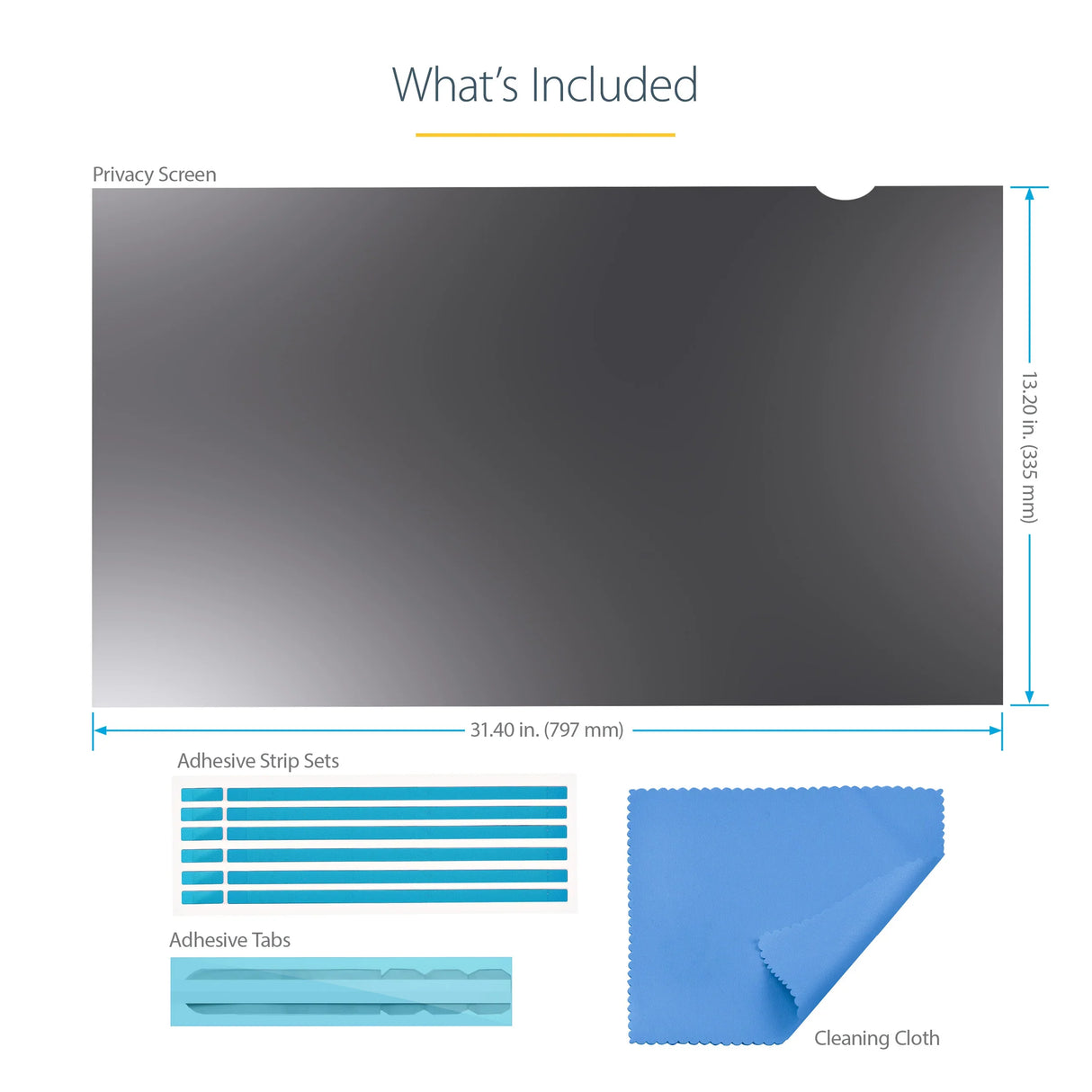 STARTECH PRIVSCNMON34W – 34" / 2-WAY Privacy / Ultrawide Monitor Privacy Filter – Slide-Mount Attachment – Blue Light Reduction