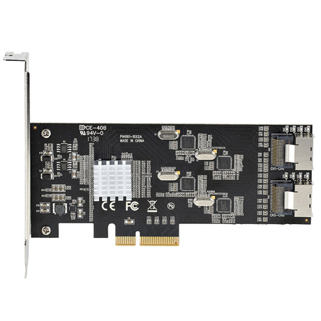STARTECH 8 Port SATA PCIe Card - PCI Express 6Gbps SATA Expansion Adapter Card with 4 Host Controllers - SATA PCIe Controller Card - PCI-e x4 Gen 2 to SATA III - SATA HDD|SSD (8P6G-PCIE-SATA-CARD) (8P6G-PCIE-SATA-CARD) STARTECH