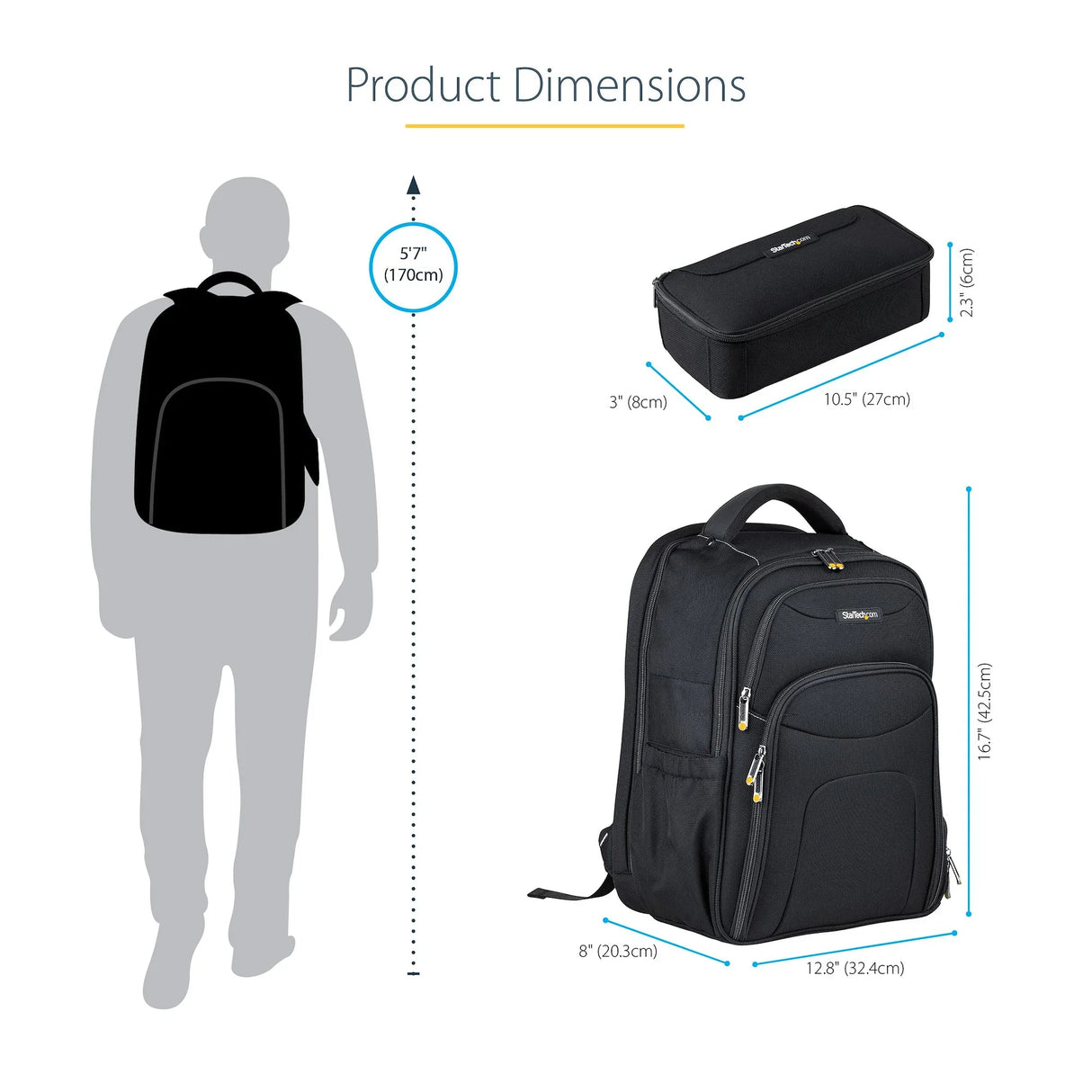 STARTECH NTBKBAG156 – Laptop Backpack / 15.6" / Removable Accessory Case – Laptop Backpack