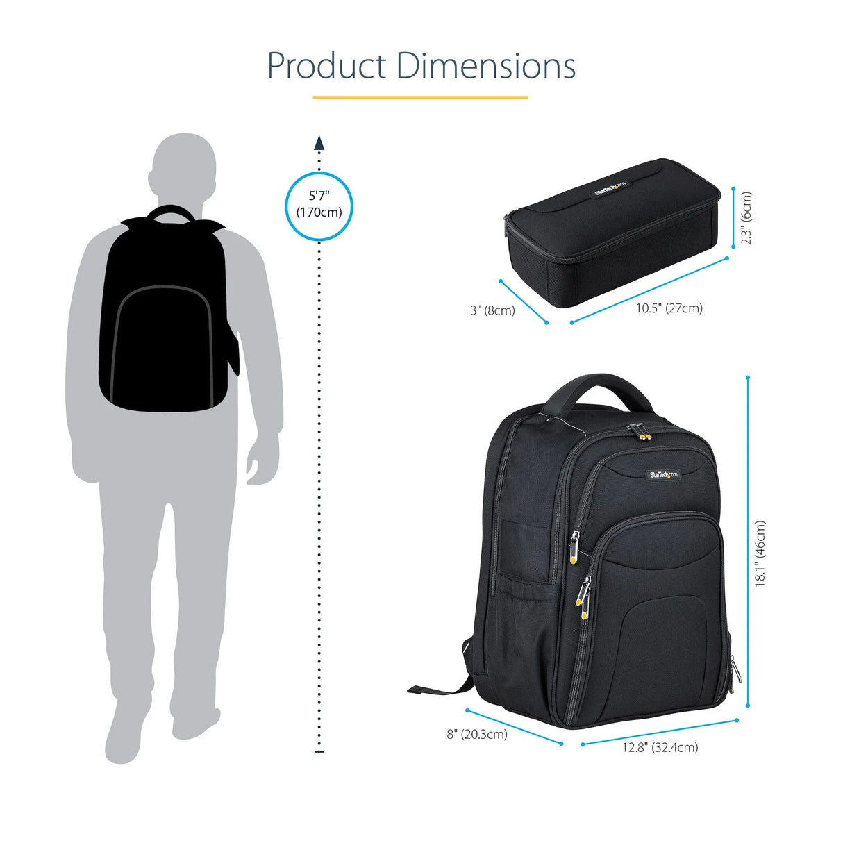 STARTECH NTBKBAG173 – Laptop Backpack / 17" / Removable Accessory Case – Laptop Backpack