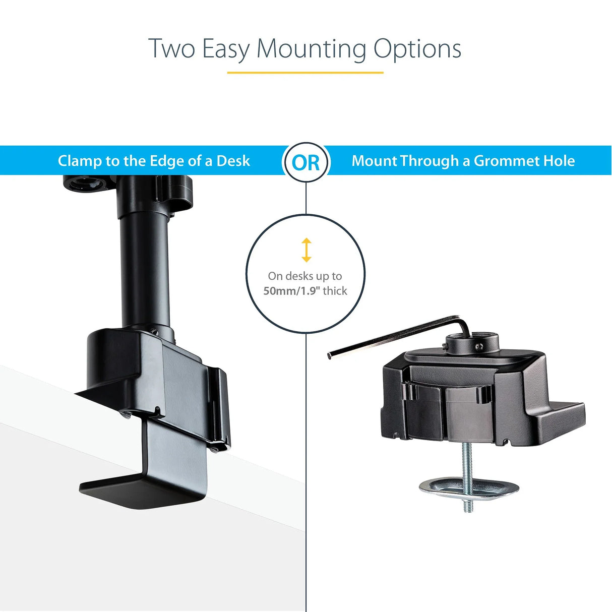 STARTECH Desk Mount Dual Monitor Arm - Full Motion Monitor Mount for 2x VESA Displays up to 32" (17lb|8kg) - Vertical Stackable Arms - Height Adjustable|Articulating - Clamp|Grommet (ARMDUALPIVOT)