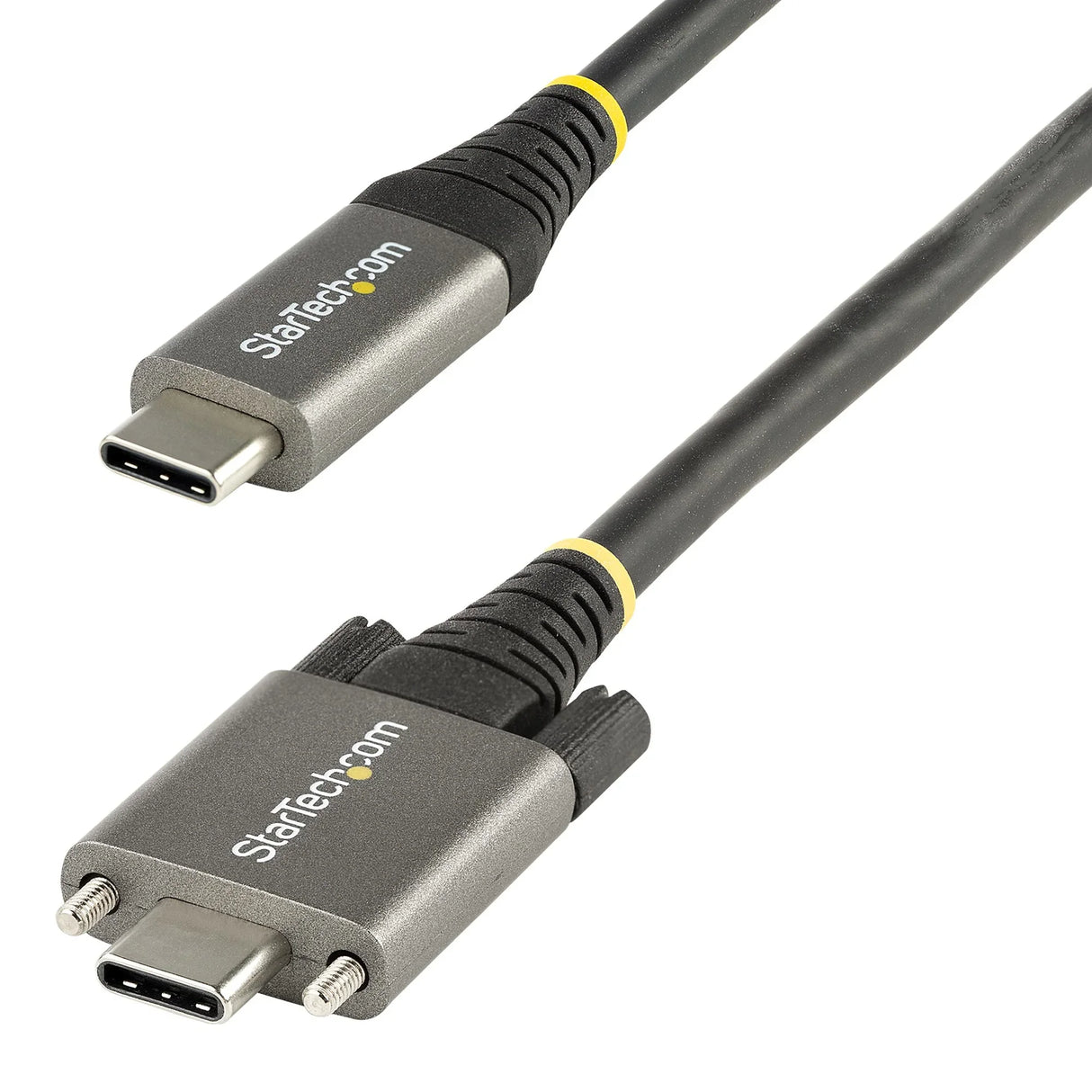 STARTECH 20" (50cm) Side Screw Locking USB C Cable 10Gbps - USB 3.2 Gen 2 Type-C Cable - 100W (5A) Power Delivery Charging | DP Alt Mode - Dual Screw Lock - USB-C Cord Charge|Sync (USB31CCSLKV50CM) (USB31CCSLKV50CM)