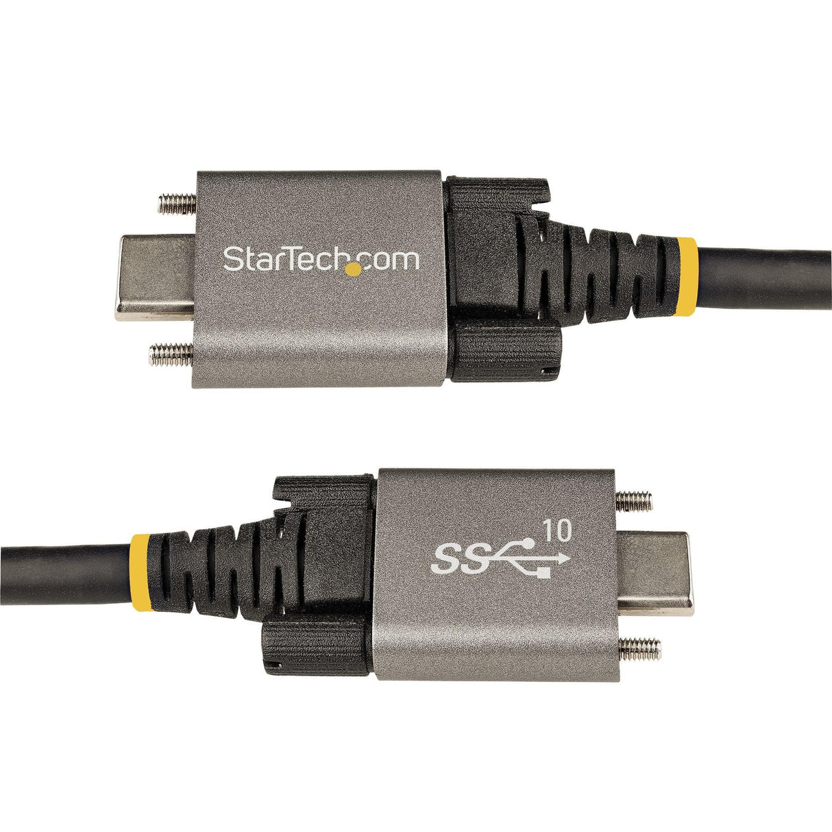 STARTECH 20" (50cm) Side Screw Locking USB C Cable 10Gbps - USB 3.2 Gen 2 Type-C Cable - 100W (5A) Power Delivery Charging | DP Alt Mode - Dual Screw Lock - USB-C Cord Charge|Sync (USB31CCSLKV50CM) (USB31CCSLKV50CM)