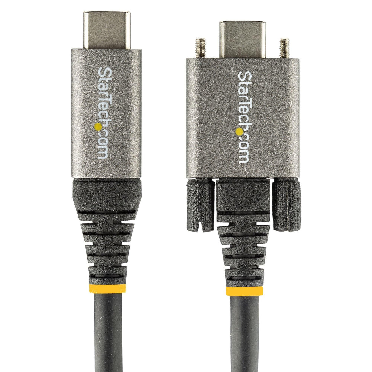 STARTECH 20" (50cm) Side Screw Locking USB C Cable 10Gbps - USB 3.2 Gen 2 Type-C Cable - 100W (5A) Power Delivery Charging | DP Alt Mode - Dual Screw Lock - USB-C Cord Charge|Sync (USB31CCSLKV50CM) (USB31CCSLKV50CM)