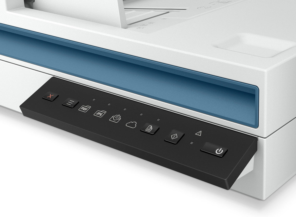 HP Enhance productivity with fast | two-sided scanning | a 60-page ADF | and one-button shortcuts. (20G05A) HP