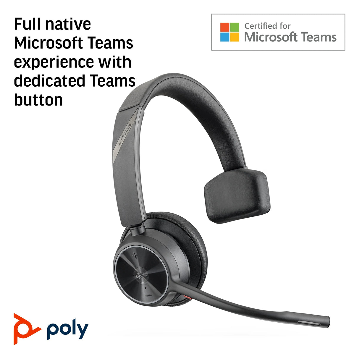 POLY VOYAGER UC 4310 – Bluetooth / Stereo / Office – Head-band Headset
