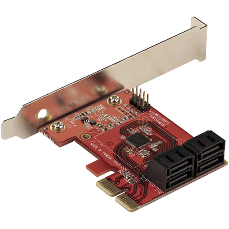 STARTECH SATA PCIe Card - 4 Port PCIe SATA Expansion Card - 6Gbps - Low Profile Bracket - Stacked SATA Connectors - ASM1164 Non-Raid - PCI Express to SATA Converter (4P6G-PCIE-SATA-CARD) (4P6G-PCIE-SATA-CARD) STARTECH
