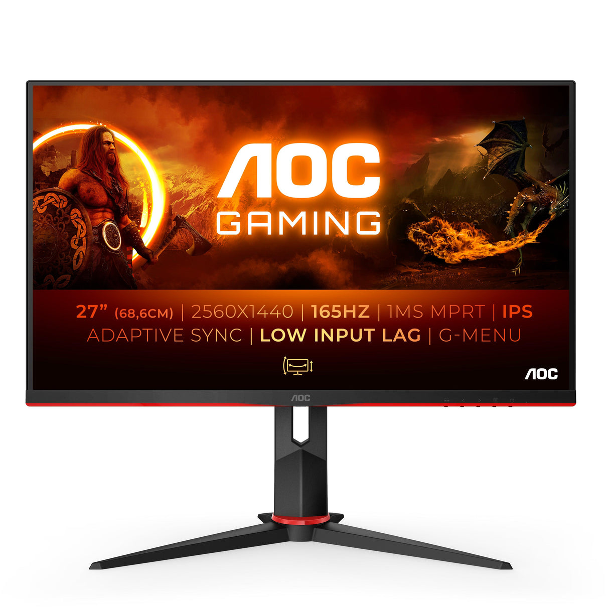 AOC computer monitor (27") Quad HD LED Black, Red
