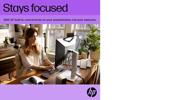 HP 325 – 1080p / 30fps / USB-A – Conference Webcam with Autofocus & Light Correction