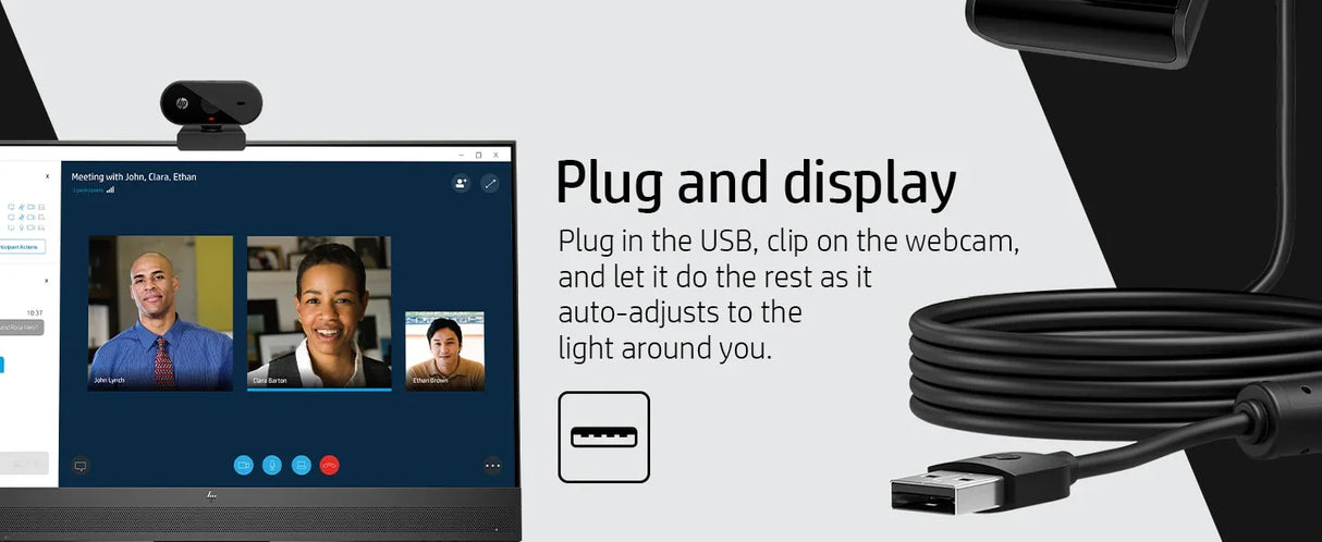 HP 325 – 1080p / 30fps / USB-A – Conference Webcam with Autofocus & Light Correction