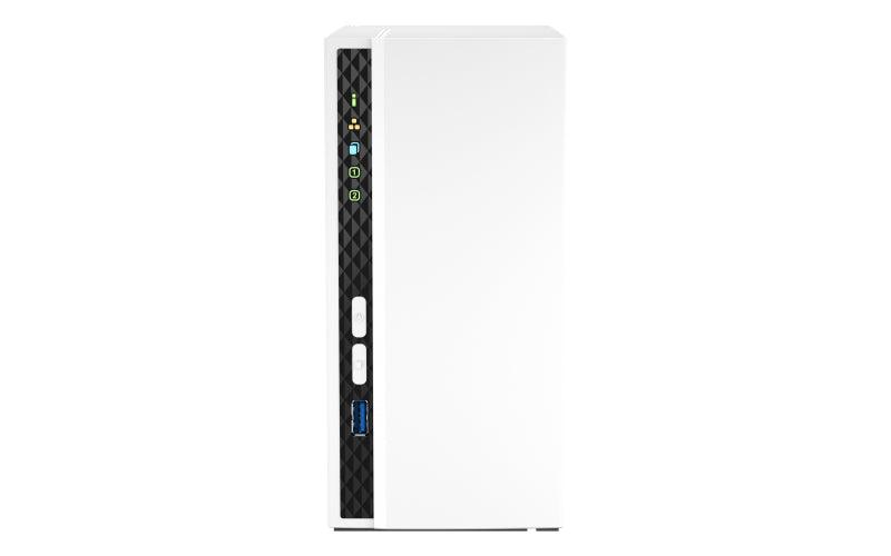 QNAP 2 x 3.5" | ARM 4-core Cortex-A55 | 2 GB RAM | 4 GB Flash | 65 W | 100-240 V | 1.11 kg (TS-233)