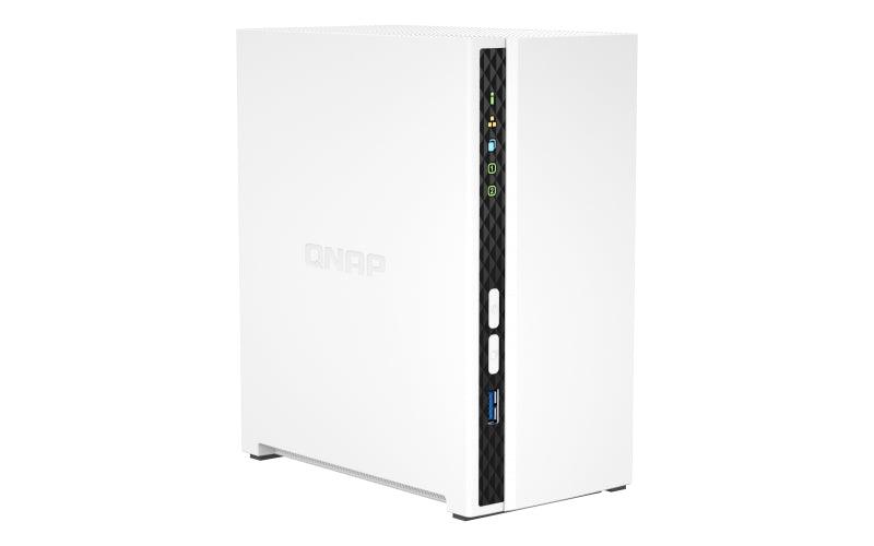 QNAP 2 x 3.5" | ARM 4-core Cortex-A55 | 2 GB RAM | 4 GB Flash | 65 W | 100-240 V | 1.11 kg (TS-233)