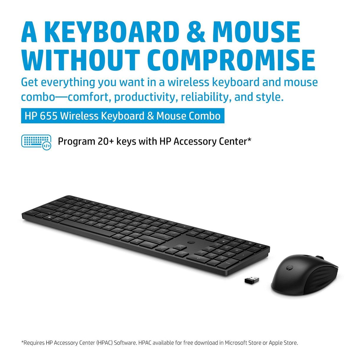 HP 655 Wireless Keyboard and Mouse Combo (4R009AA) HP