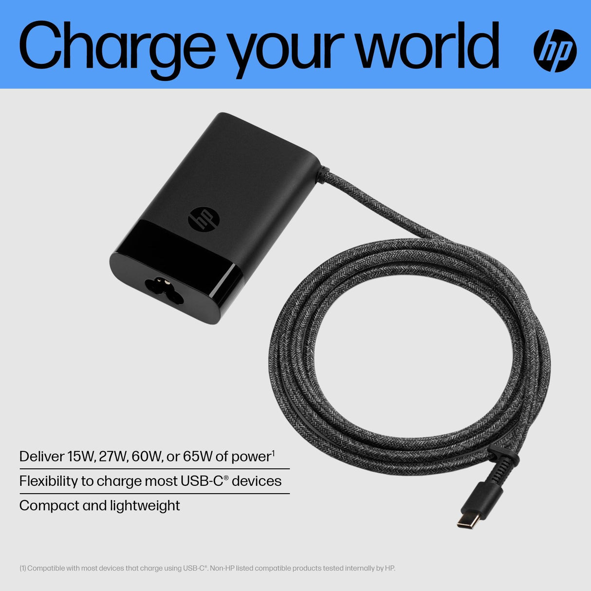 HP USB-C 65W Laptop Charger (671R3AA) HP